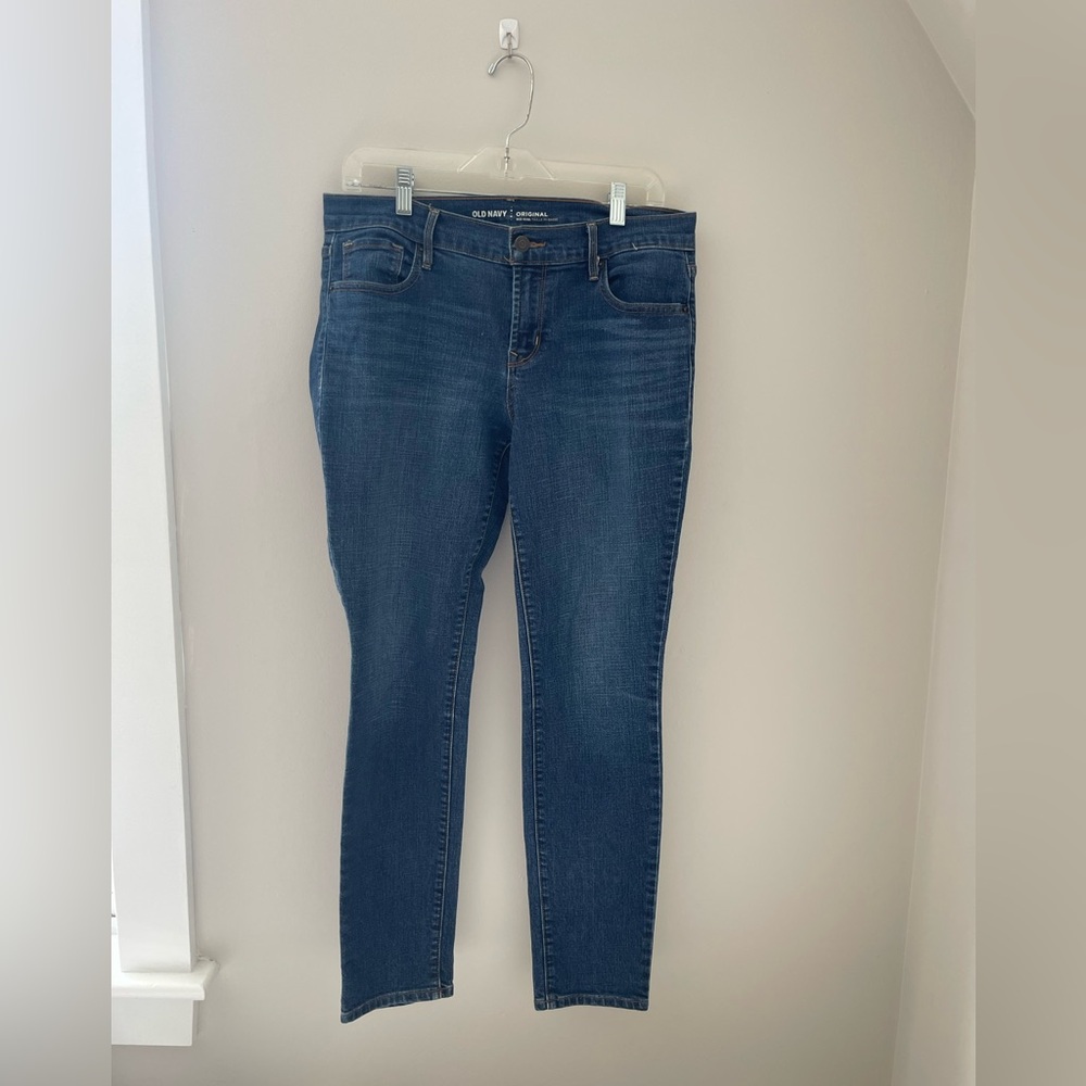 Old Navy Women's Mid-Rise Deep Blue Skinny Jeans